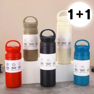 [2개세트] 고급 스텐 손잡이 텀블러 350ml 500ml 보온병 보냉병 (5color)