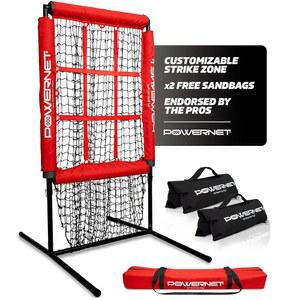 파워넷 피칭 존 프로 스트라이크 존 소프트볼 & 베이스볼 네트, 표적이 있는 휴대용 피칭 네트, 샌드백 및 캐리백 포함