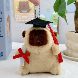 카피바라 학사모 졸업 키링 졸업식 미니 인형 캐릭터 열쇠고리 단체 대량