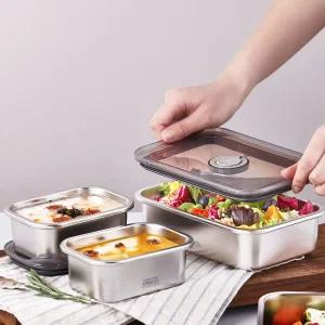 키친플라워 연마제 없는 원터치 스텐 304 밀폐용기(일반형) 4종 세트