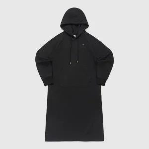 [르꼬끄](센텀시티점)여성 루즈핏 면기모 스판 후드 원피스 (QQ422OOPO1_BLK)