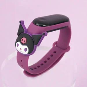 산리오 귀여운 쿠로미 캐릭터 3D LED 전자 손목 시계 초등 학생 유아 어린이 손목 시계 (쿠로미)