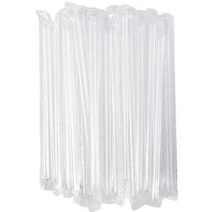 야오셩 일회용 플라스틱 음용 빨대, 길이 7.48인치, 다색, 일일 음료 빨대 개별 포장(200개, 투명)