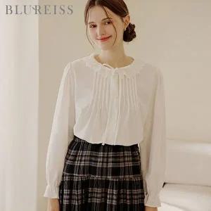 [신세계라이브쇼핑][블루레이스] 프릴카라 코듀로이 블라우스_B5F1BL5231
