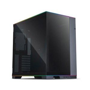 LIAN LI O11D EVO RGB 게이밍 PC 케이스 E-ATX 데스크탑 컴퓨터 - ARGB 조명 스트립이 있는 미드 타워 섀시, 전면 및 측면 강화 유리 패널, 리버서블 섀시(하버 그레이 RGB)