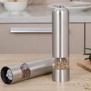 전동 솔트 페퍼 그라인더 1개 자동 후추그라인더 사용이편리한 주방 다용도 실용적인디자인 간단한요리