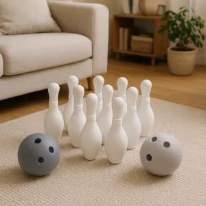 에듀플레이 우디 프리미엄 볼링놀이 (대형), 볼링핀 28cm, 볼링공 15cm, 국내생산