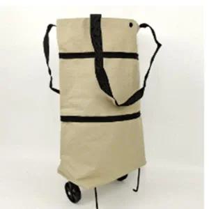 바퀴 달린 휴대용 장바구니 베이지 가방 구르마 시장 튼튼한핸드카트 다용도 사용이편리한 장보기 멀티