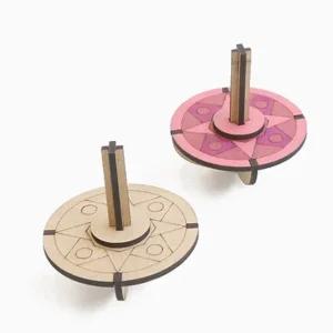 고품질 겨울 전통놀이 나무팽이 만들기키트 (문양팽이A) (W9CA79C)