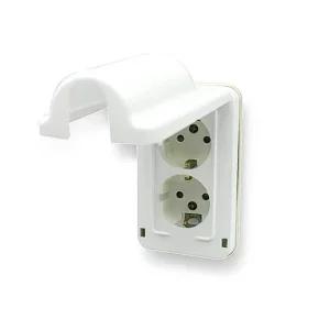 접지 방우형 매입 2구 매립형 덮개 콘센트 커버/방우/안전/화장실/욕실/야외/방수/어린이/유아/어린이집