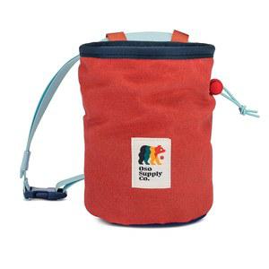 Oso Supply Co - 왁스 캔버스 초크 백 볼더링, 암벽 등반, 헬스장, 역도용 지퍼 포켓 및 메쉬 파우치 방수, 조절 가능한 벨트, 넓은 개구부