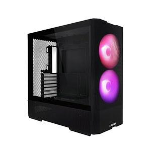LIAN LI LANCOOL 207 컴팩트 ATX RGB 게이밍 컴퓨터 케이스, 공기 흐름 최적화 메시 패널 타워 섀시, 2x140mm ARGB, 2x120mm PWM 팬 사전 설치, USB 타입-C 포트, 강화 유리 사이드 패널(블랙)