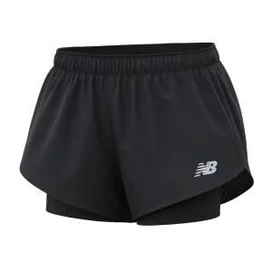 뉴발란스 RC 3부 투인원 여성 러닝 런닝 트레이닝 반바지 쇼츠 팬츠 블랙 WS41287-BK
