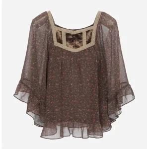 [롯데백화점]써스데이 아일랜드 벨벳믹스 스퀘어넥 블라우스 T256MBL147W