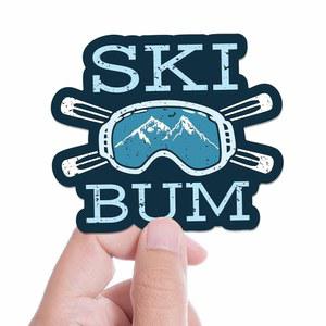 스키 범 겨울 스포츠 스티커 - 활강, 크로스 컨트리, 백컨트리 스키 데칼, 파우더 애호가를 위한 물병 스티커, 스키 범을 위한 완벽한 선물
