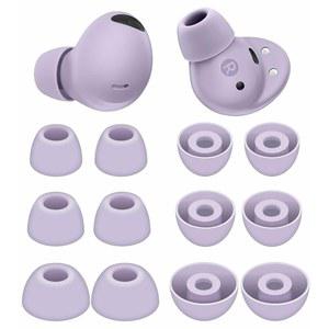 갤럭시 버드 2 프로 이어 팁 이어팁, S/M/L 교체용 부드러운 실리콘 고무 유연한 젤 이어버드 이어플러그 케이스 액세서리 삼성 프로와 호환 - 보라 퍼플