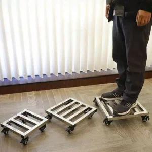 사각 화분 이동식 받침대 대형 스테인리스 이동선반