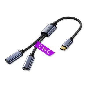 수피 Y자형 USB C to C타입 듀얼 젠더 연장 케이블 GD28 