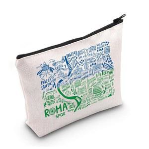 로마 이탈리아 러버 메이크업 가방 지도 여행 휴가용 화장품 BFF 여성 선물 (로마)