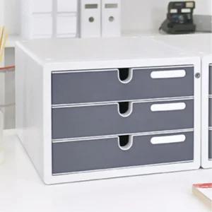 책상 A4 서류 3단 슬라이딩 서랍 열쇠키 정리함 파일함 수납함 사무실 문서보관
