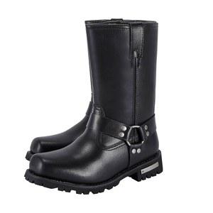 라이더바이브 남성용 오토바이 부츠 블랙 라이딩 바이커 방수 PU 가죽 미드 송아지 패션 캐주얼