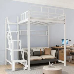 철제 벙커침대 원룸벙커침대 2층 프레임 수납 선반 철재 이층침대 성인 원룸 코모드 이층