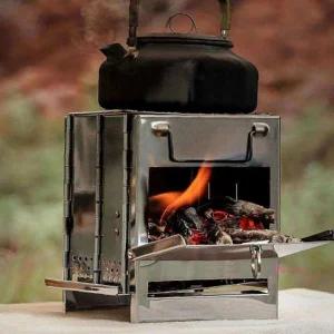 캠핑미니난로 캠핑용 히터 접이식 휴대용 전기 불멍 화로대 화목 스텐pqr607