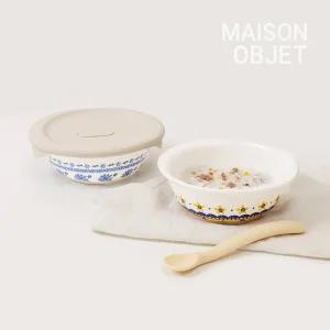 프라카 폴란드풍 도자기 냉동밥용기 350ml 2P 세트