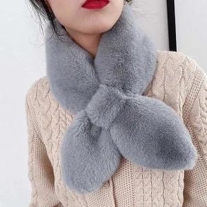여자 겨울 출근 룩 밍크 페이크 퍼 보온 털 머플러 방한머플러