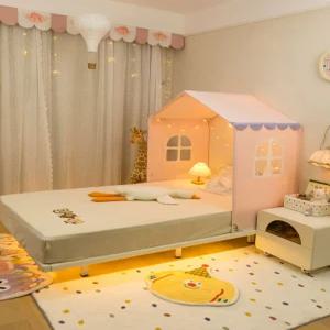 침대 캐노피 공주 놀이방 케노피 텐트 레이스 놀이 침실 동굴텐트