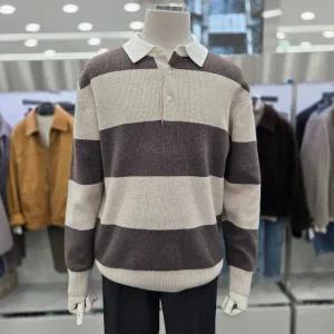 [앤드지]울 코튼 혼방 럭비 스트라이프 니트 JBSF4ET1108 BE