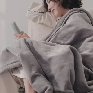 [내일도착] [9시간 온열] 허그밍 극세사 전기담요 이불 사무실 캠핑 발열 온열담요 열선 전자 1인용