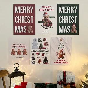 크리스마스 A4 포스터 6장 세트 인테리어 소품 홈 파티 용품 데코 장식 액자