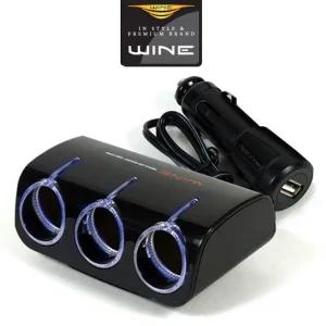 위네Z03 USB 1구 블루LED 3구 확장 시거 소켓차량용 자동차 용충전 잭소켓 USB1구3구 멀티