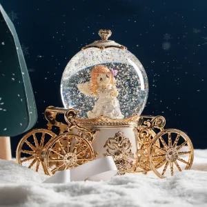 마차 오르골 크리스마스 수정구슬 스노우볼 무드등 연말 크리스탈볼 판타지 장식품 회전목마 엔
