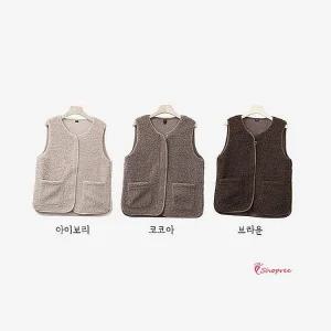 여성 컬리조끼 후리스조끼 여자 집업 양털 뽀글이 롱 플리스 간절기 유니클로aex142