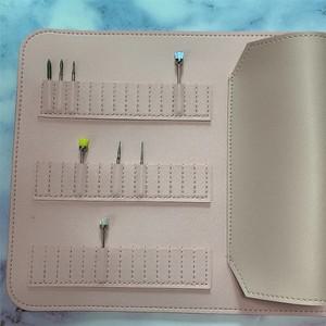 접이식 네일 광택제 제거 드릴 헤드 거치대 가방 84 그리드 그라인딩 비트 PU 가죽 대호환용량 오거나이저