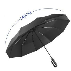 초 대형 3단 자동 우 차량용 튼튼한 우산 골프 특 선물 양 큰 고급 접이식 답례품