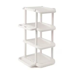 우산걸이 겸 신발정리대(4단) (화이트) 현관신발장