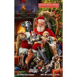 산타의 리틀 프렌즈 초콜릿 어드벤트 캘린더 - 버몬트 크리스마스 컴퍼니 - 맛있는 밀크 초콜릿 반 파운드 가득, 개별 포장 - 크리스마스 전날 밤의 트와스