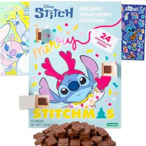 일일 초콜릿이 포함된 스티치 어드벤트 캘린더 2025 - 초콜릿 캔디와 컬러링 북 및 스티커가 포함된 24일 카운트다운부터 크리스마스 캘린더 번들 | 릴로와 스티치 크리스마스 캔디 (총 1.76온스)