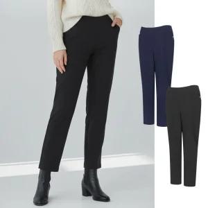 따뜻한 국내생산 스판 중년 여성 겨울 기모바지 밴딩 스판 엄마 일상복 G씨제이 삼각 시보리