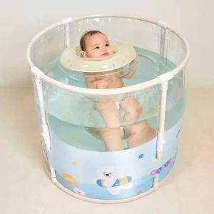신생아 아기 수영장 밍곰 유아 원터치 접이식 캐릭터 물놀이 풀장