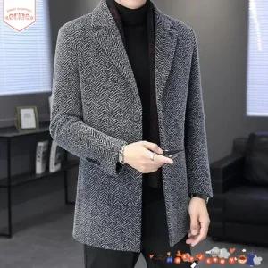 남자겨울코트 면 트렌치 반코트 캐주얼 하프 슬림 출근룩 힛템