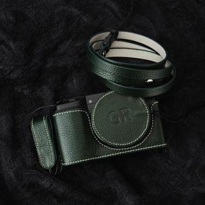 GRIV 빈티지 천연 가죽 하프 랩 케이스 GR4 케이스 커버 보호대 리코 IV 수제 카메라 가방