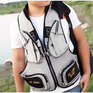 그레이 컬러 낚시용 웨이딩 조끼 루어 낚시 레저 베스트 (WFKNZPW)