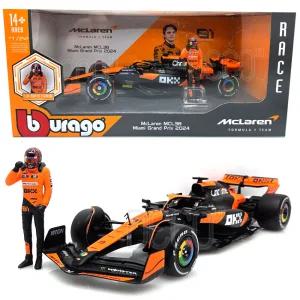 1:24 맥라렌 MCL38 + 오스카 피아스트리 레이서 피규어 미니카 다이캐스트