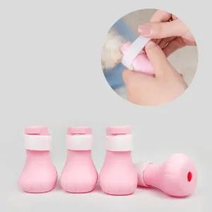 고양이신발 고양이 발보호 커버 핑크 애완동물 용품 발덮개 발씻기 방지 소품 고양이발톱