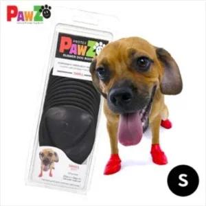 애견용품 D18 포우즈 천연 라텍스 애견신발 - S (블랙) 애견양말