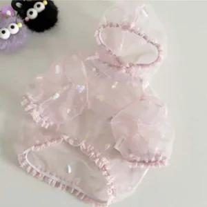 반려견해충방지옷 강아지 해충방지 버그가드 티셔츠 핑크 1P 하트 망사 반려견안티버그티셔츠